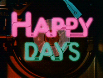 Happy days record and neon